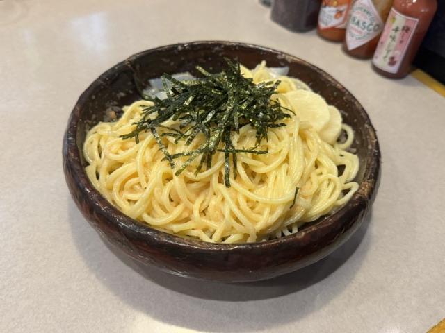 目黒にあるスパゲッティ専門店ダンのたらこイカスパゲッティ大森